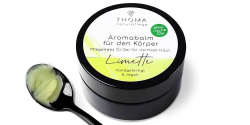 Handgemachte Aromabalsam Limette-mit Nachtkerzenöl- vegan – Nachhaltige Schweizer Naturkosmetik