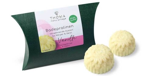 Handgemachte Badepralinen mit Sheabutter - VANILLE – Nachhaltige Schweizer Naturkosmetik