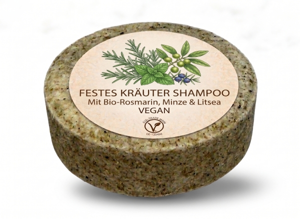 Festes Kräuter Shampoo vegan | Für fettiges Haar & Kopfhaut
