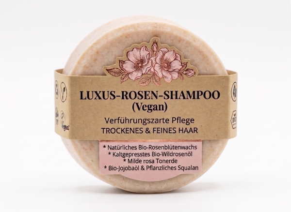 Luxus-Rosen-Shampoo (Vegan) – Verführungszarte Pflege für trockenes & feines Haar