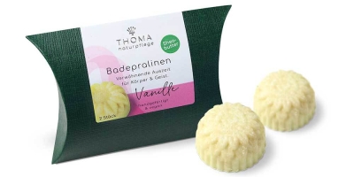 Handgemachte Badepralinen mit Sheabutter - VANILLE – Nachhaltige Schweizer Naturkosmetik