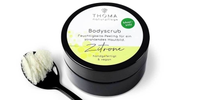 Handgemachte Body Scrub mit Zitronenöl- vegan – Nachhaltige Schweizer Naturkosmetik