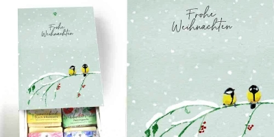 Handgemachte Geschenkbox unbefüllt -WEIHNACHTEN- für 6 feste Shampoos oder Naturseifen – Nachhaltige Schweizer Naturkosmetik