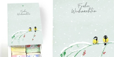 Handgemachte Geschenkbox unbefüllt-WEIHNACHTEN- für 6 feste Shampoos oder Naturseifen – Nachhaltige Schweizer Naturkosmetik